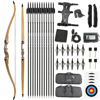 Black Hunter Recurve Bow Hunting Wooden Bow RH/LH