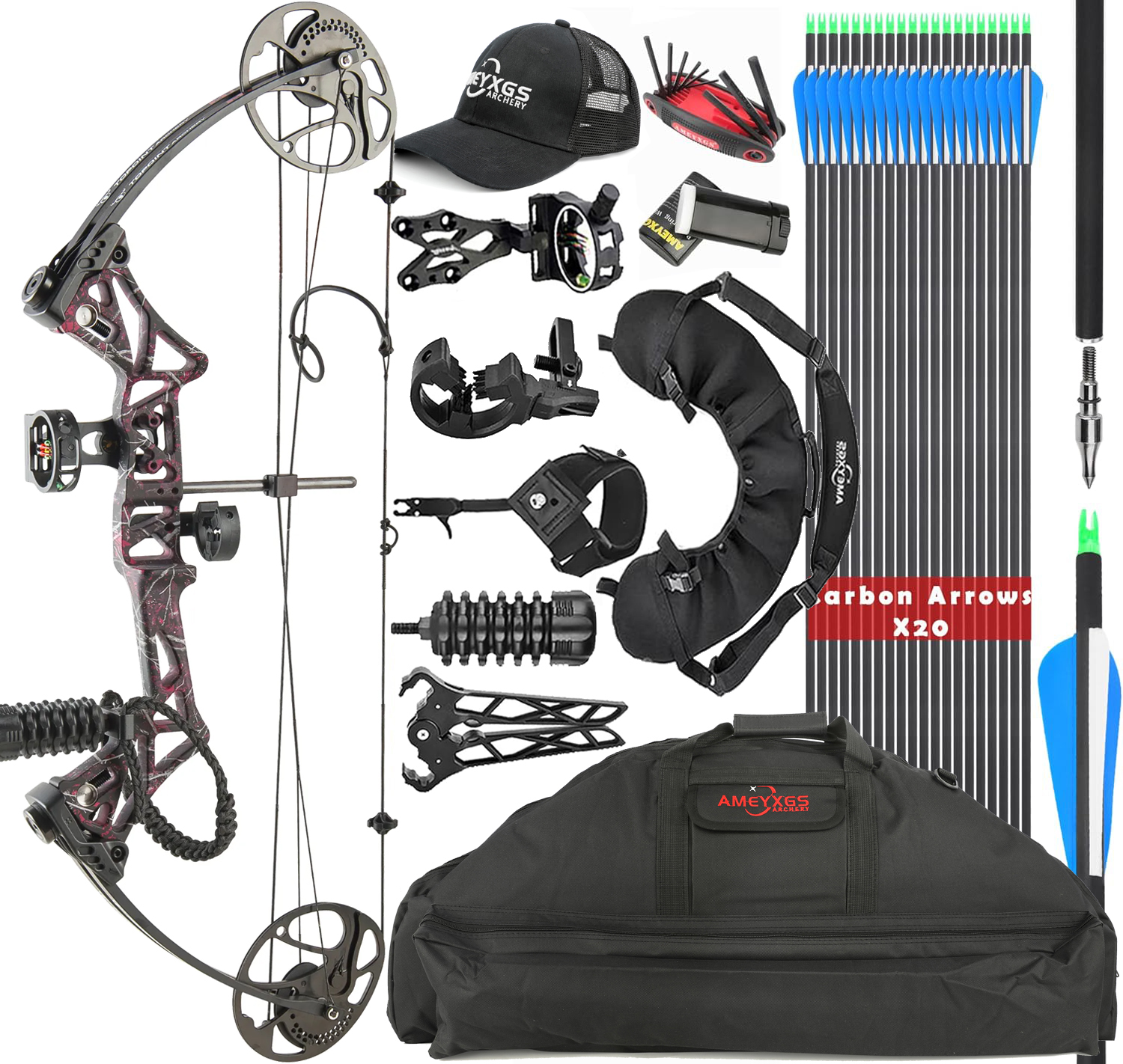 Topoint M1 Compound Bow 19-70 LBS Hunting Target Archery