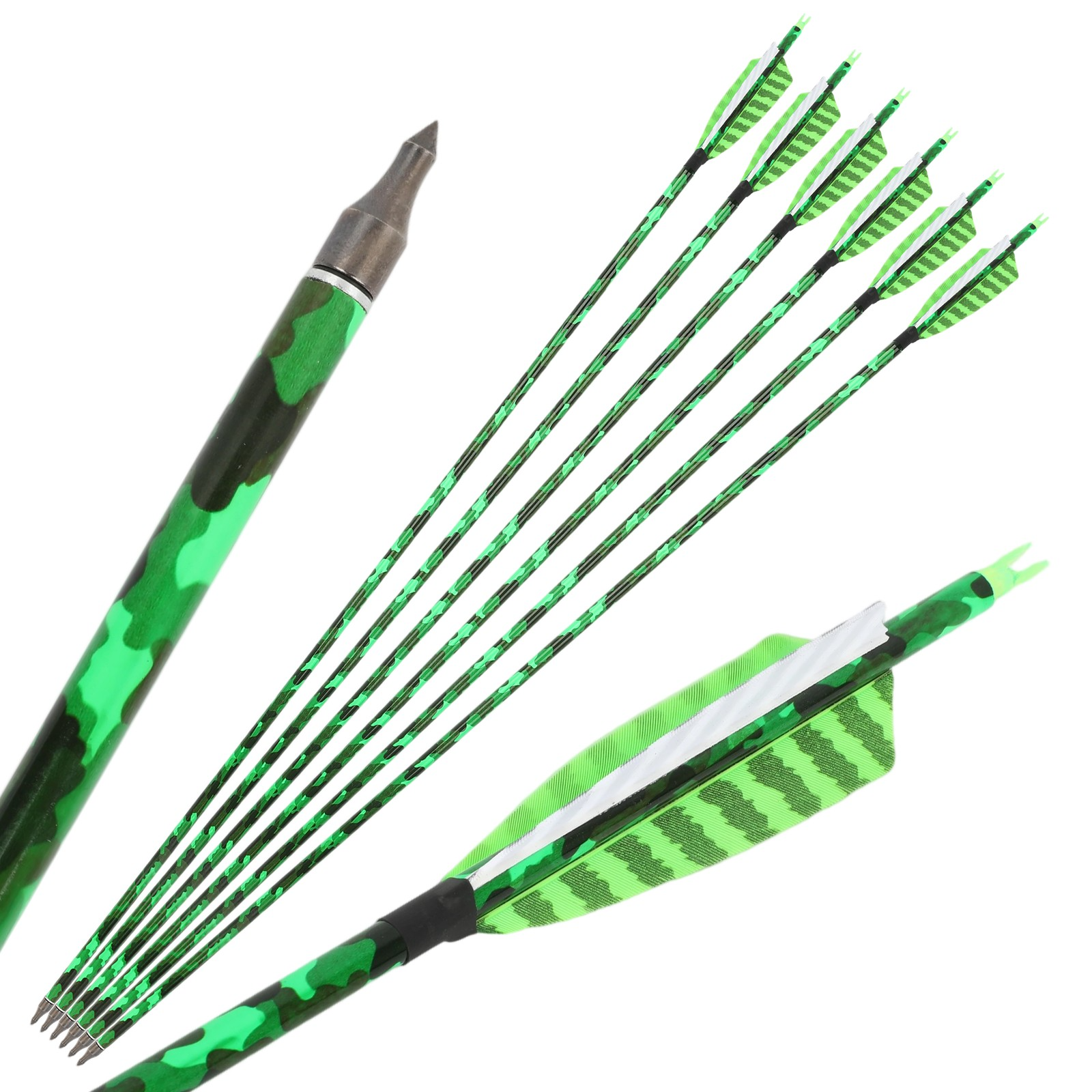30" Spine 500 Carbon Arrows with Turkey Feather 12pcs