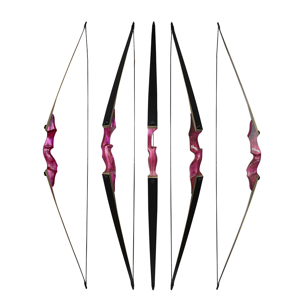 25-60lbs Recurve Bow Kit 60" Wooden Takedown Split Bow