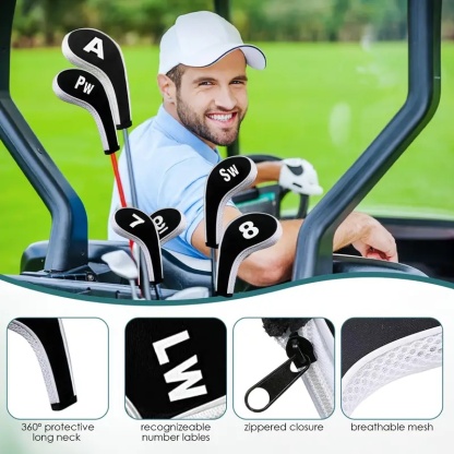  Golf Club Cover 12X Set Driver Head Cover Long Neck Design