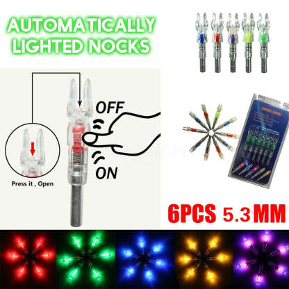 🎯6pcs 5.3mm Archery Led Lighting Nock Arrow Tails-AMEYXGS Archery