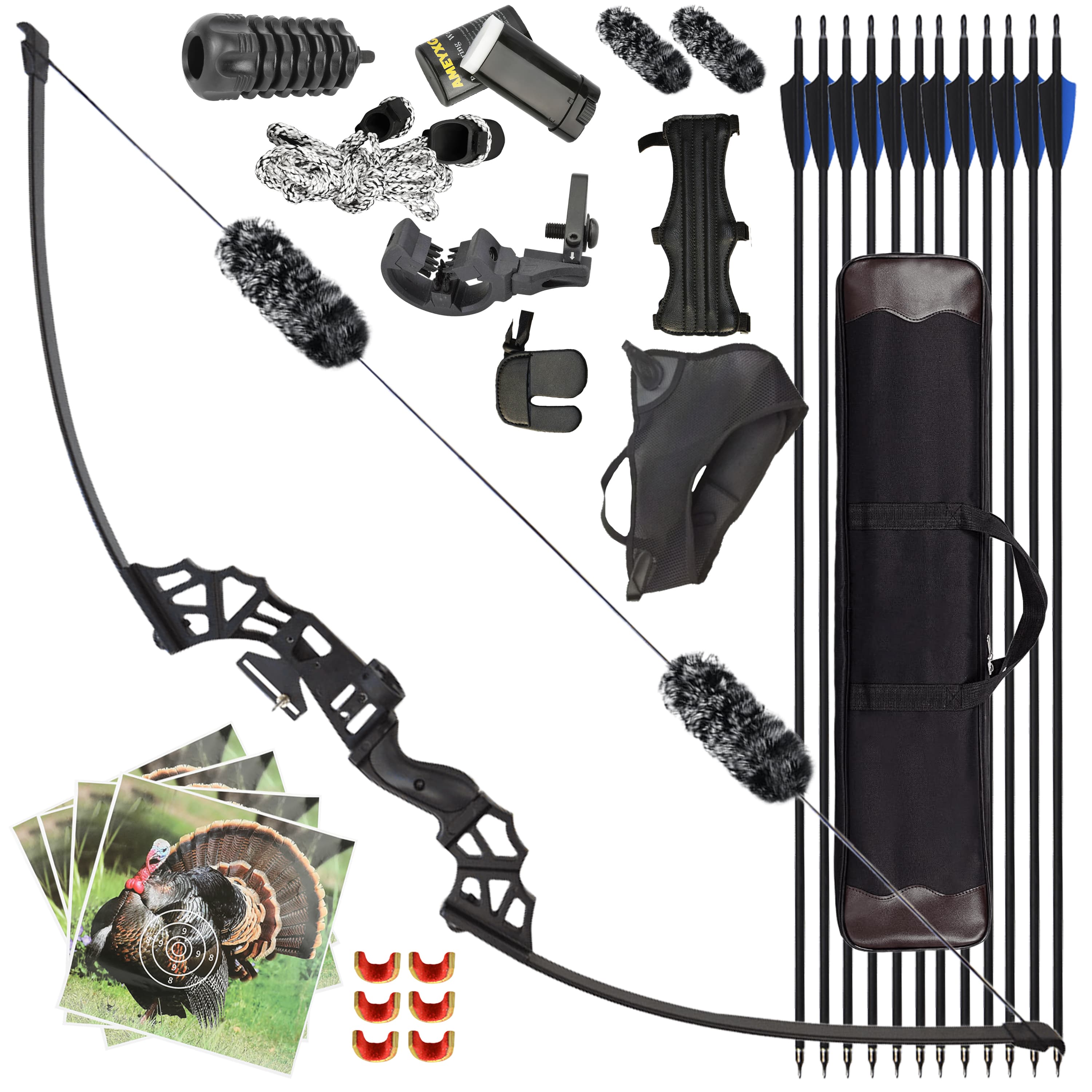 AMEYXGS Archery Straight Bow Kit for Beginners