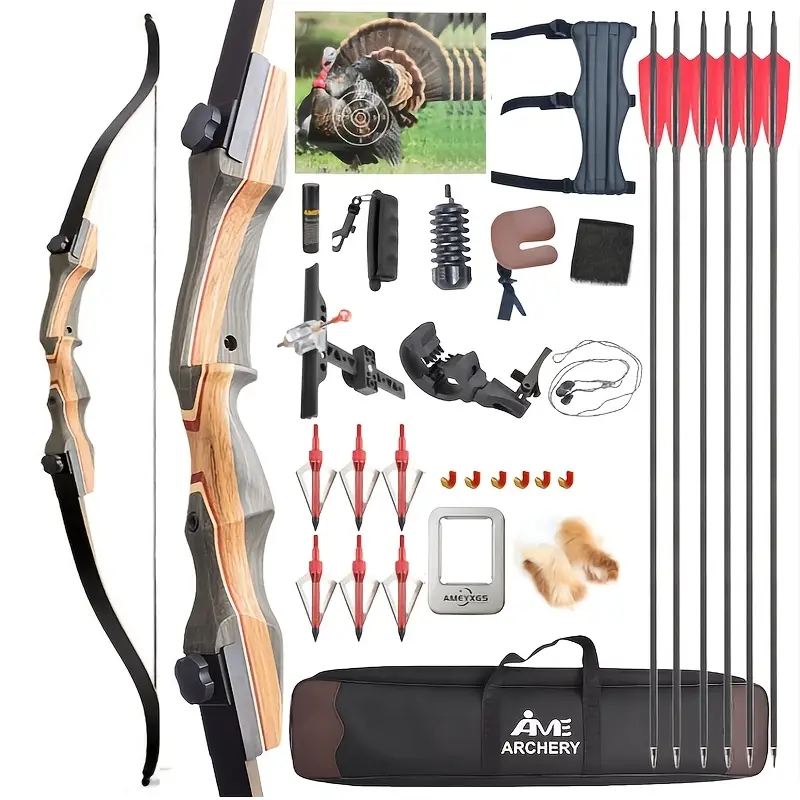 AMEYXGS Archery 50LBS Recurve Bow and Arrow Set Hunting Bow Kit