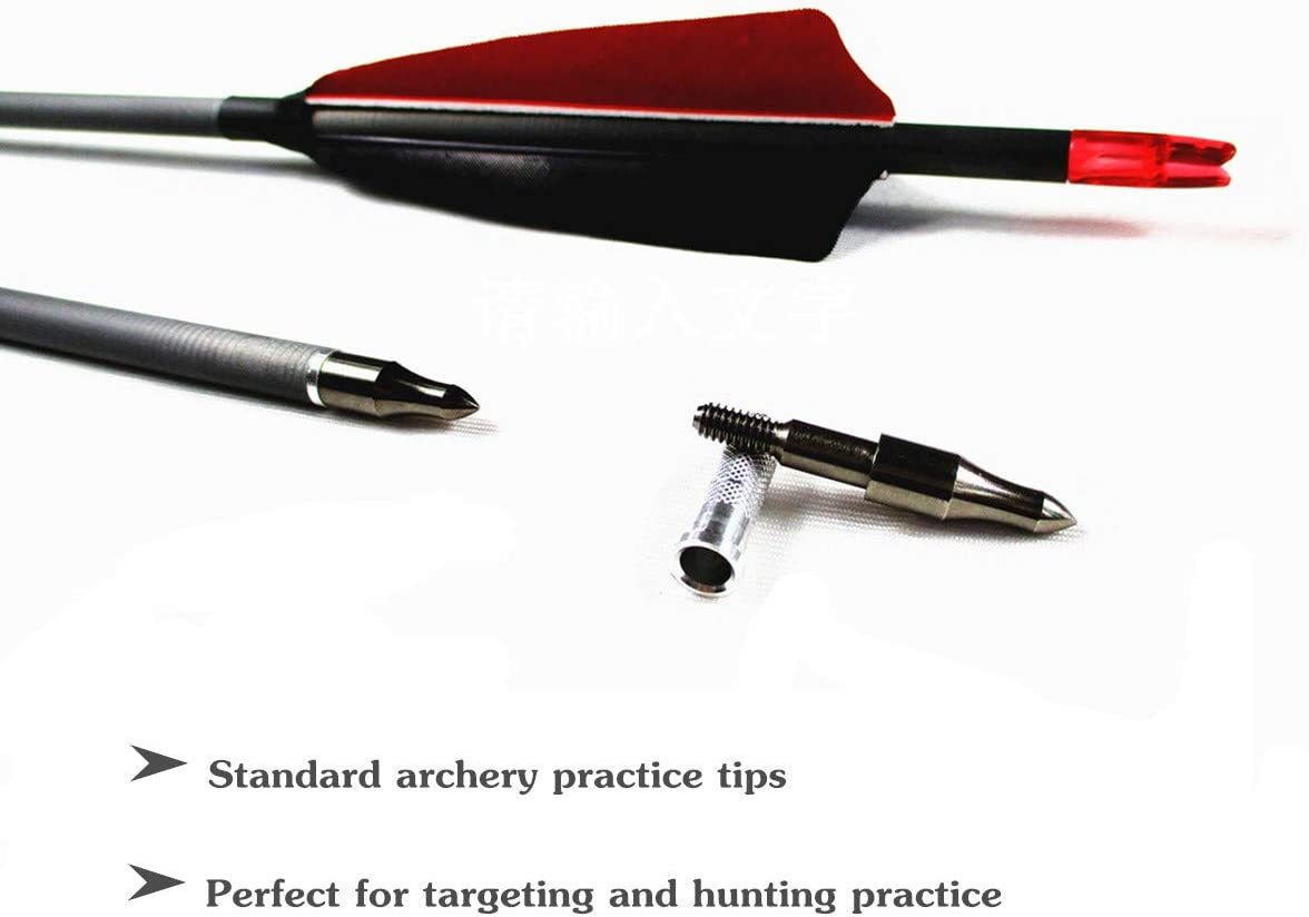 🎯Carbon Archery Arrows 500 Spine with Real Feathers for Compound Recurve Bow-AMEYXGS Archery