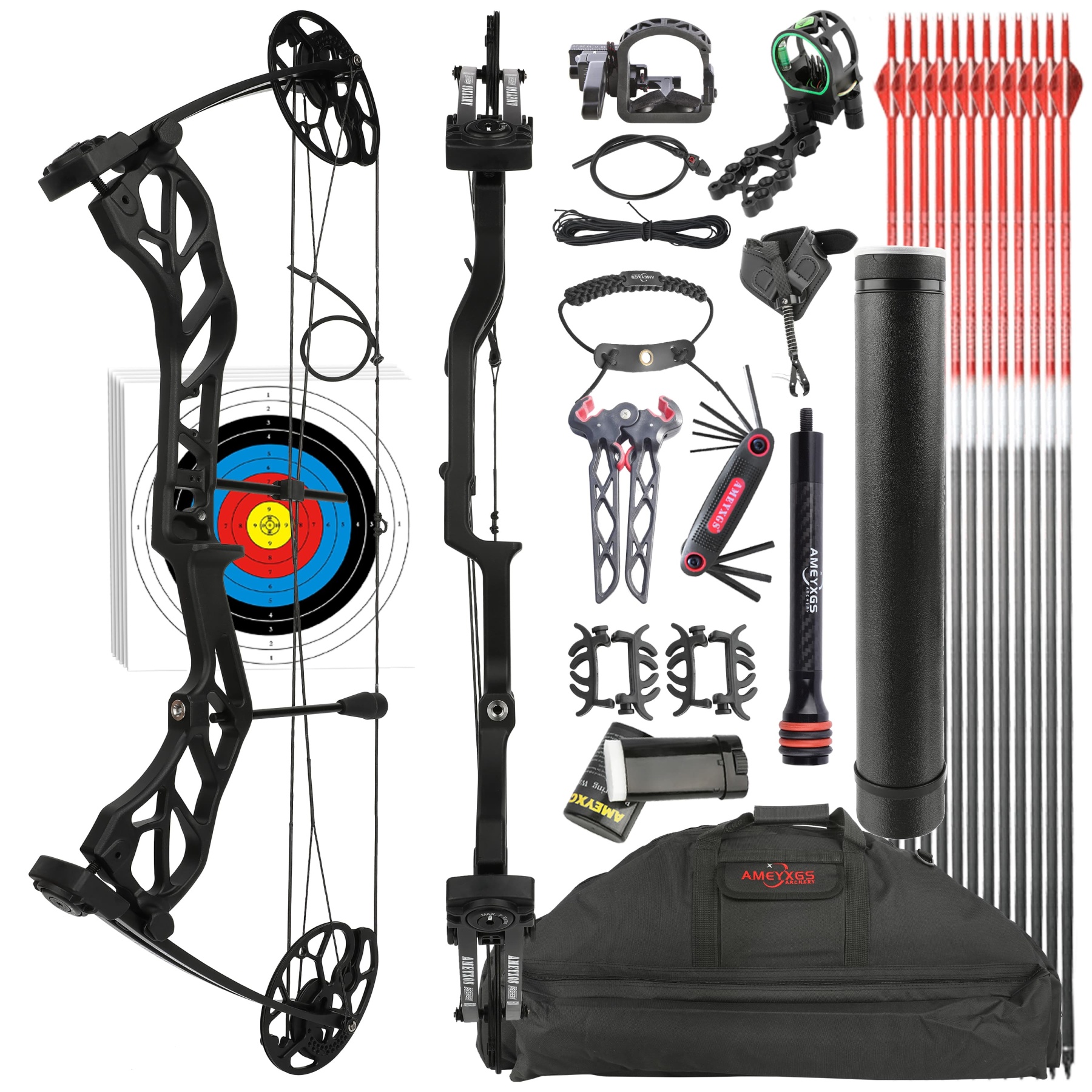 AMEYXGS Archery E8 Compound Bow and Arrows,3D Hunting Bow