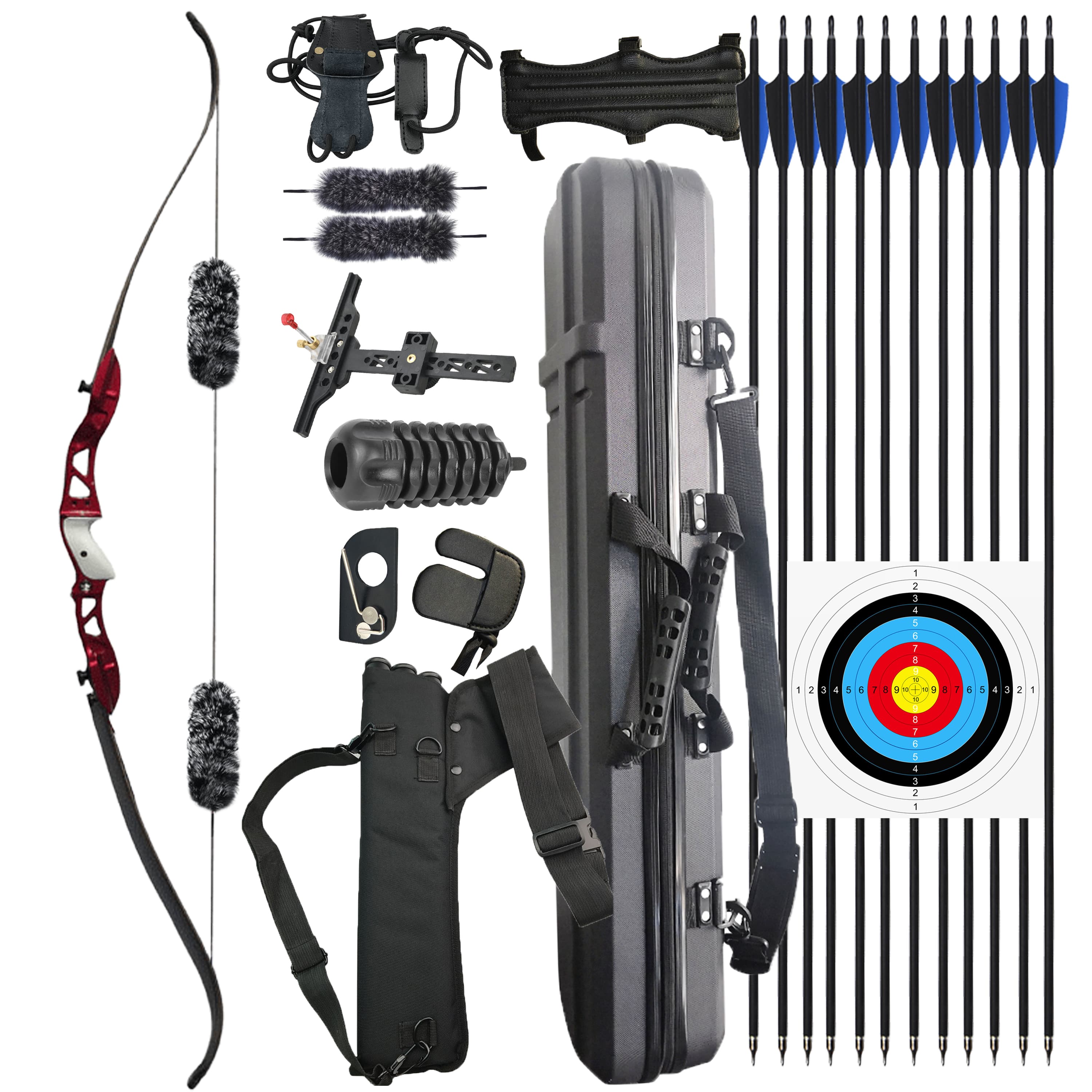 JUNXING F155 Recurve Bow 66 inch Recurve Bow Arrows Kit RH/LH