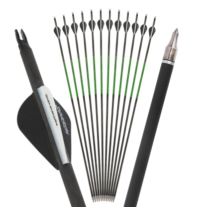 30" Carbon Archery Arrows SP300-800 with Screw-In Field Tips
