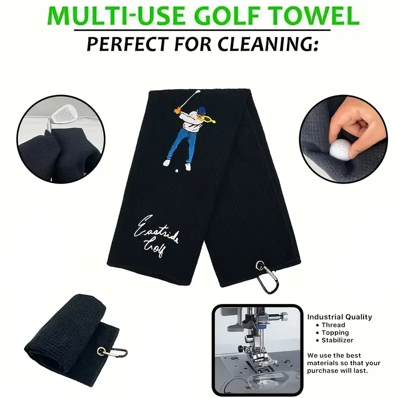 Golf Towel, Embroidered with Letter Pattern