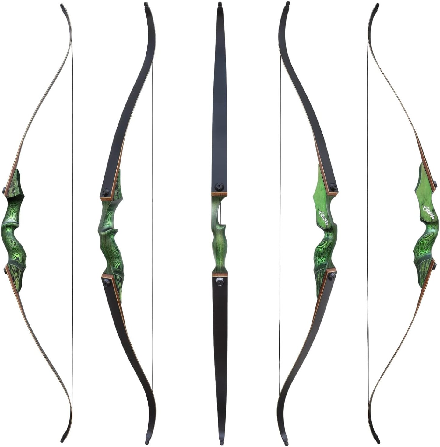 🎯60'' Black Hunter Takedown Recurve Bow 20-60Lbs Archery Practice Target-AMEYXGS Archery
