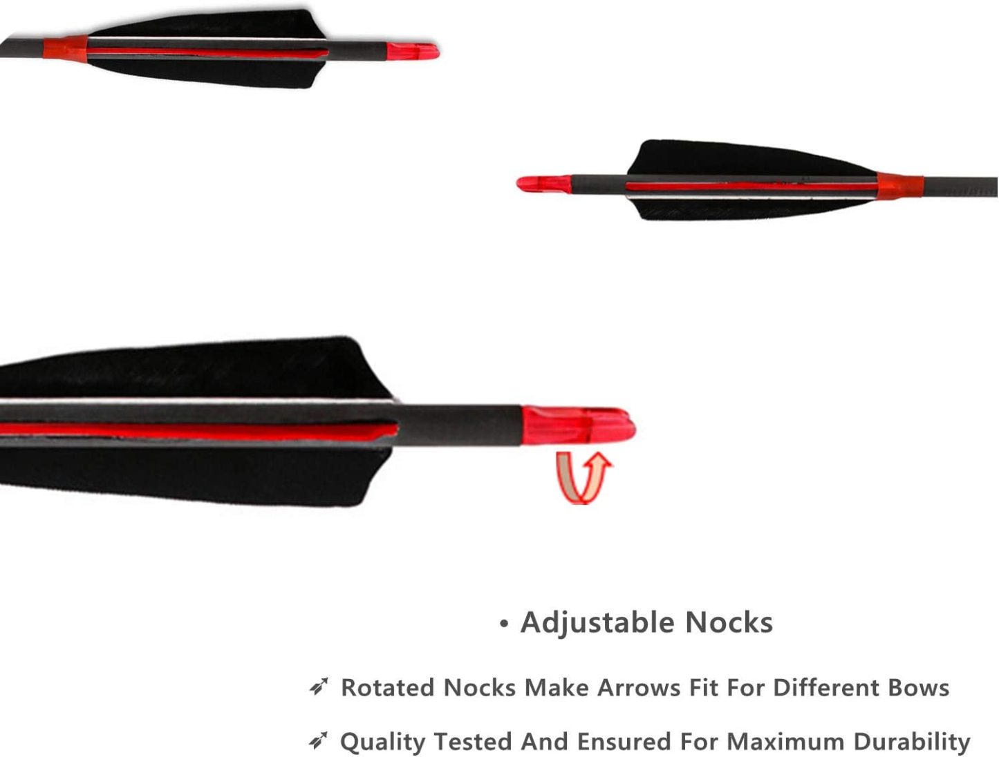 🎯Carbon Archery Arrows 500 Spine with Real Feathers for Compound Recurve Bow-AMEYXGS Archery