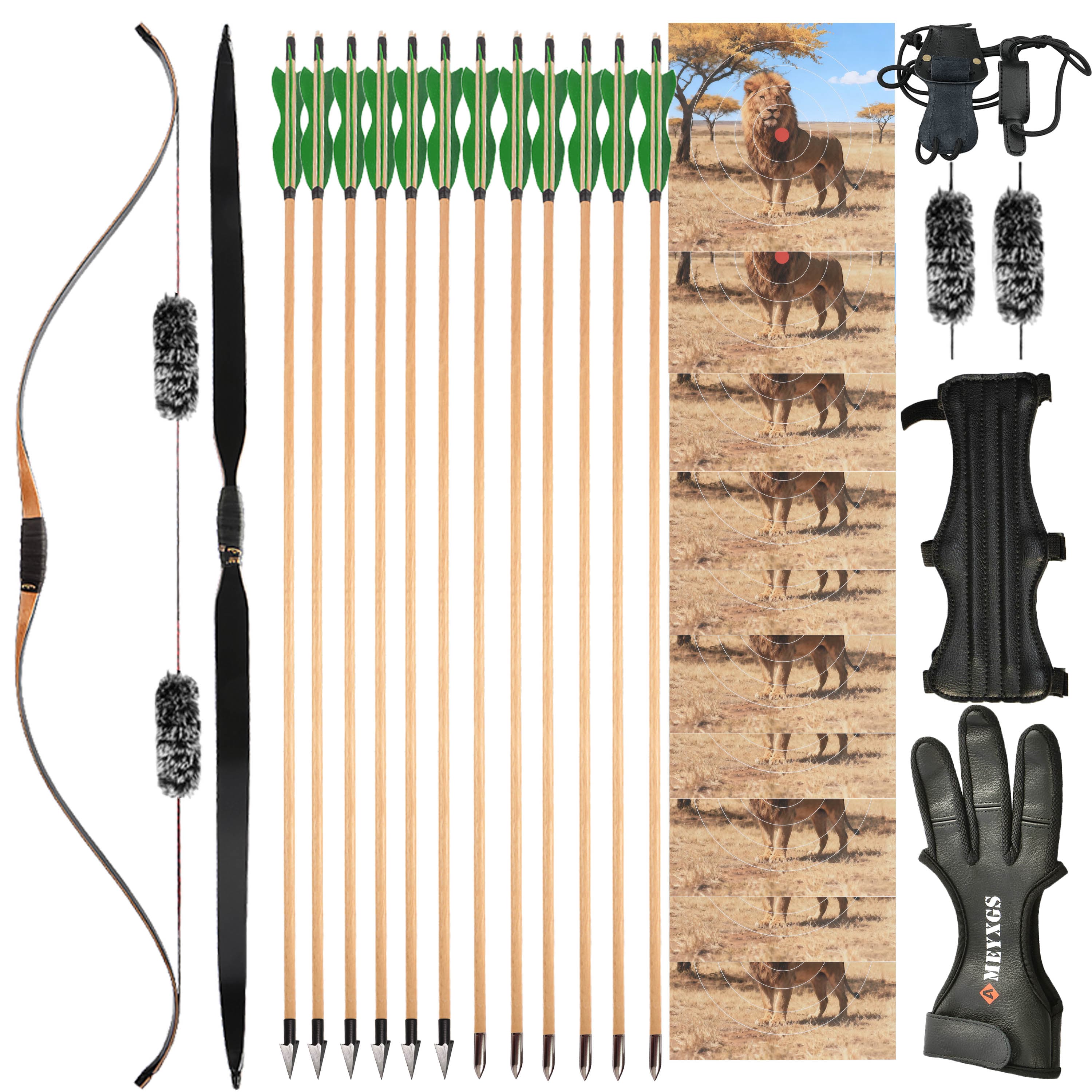  Traditional Bow Archery Horse Bow 15-50lbs