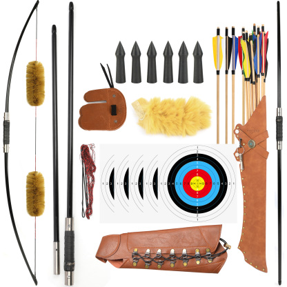 67" Takedown English Longbow Archery Kit 25-120 lbs