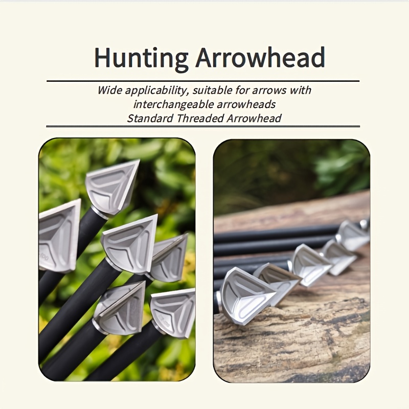 6PCS Archery Broadheads 100 Grain – Stainless Steel Arrowheads for Hunting Bows