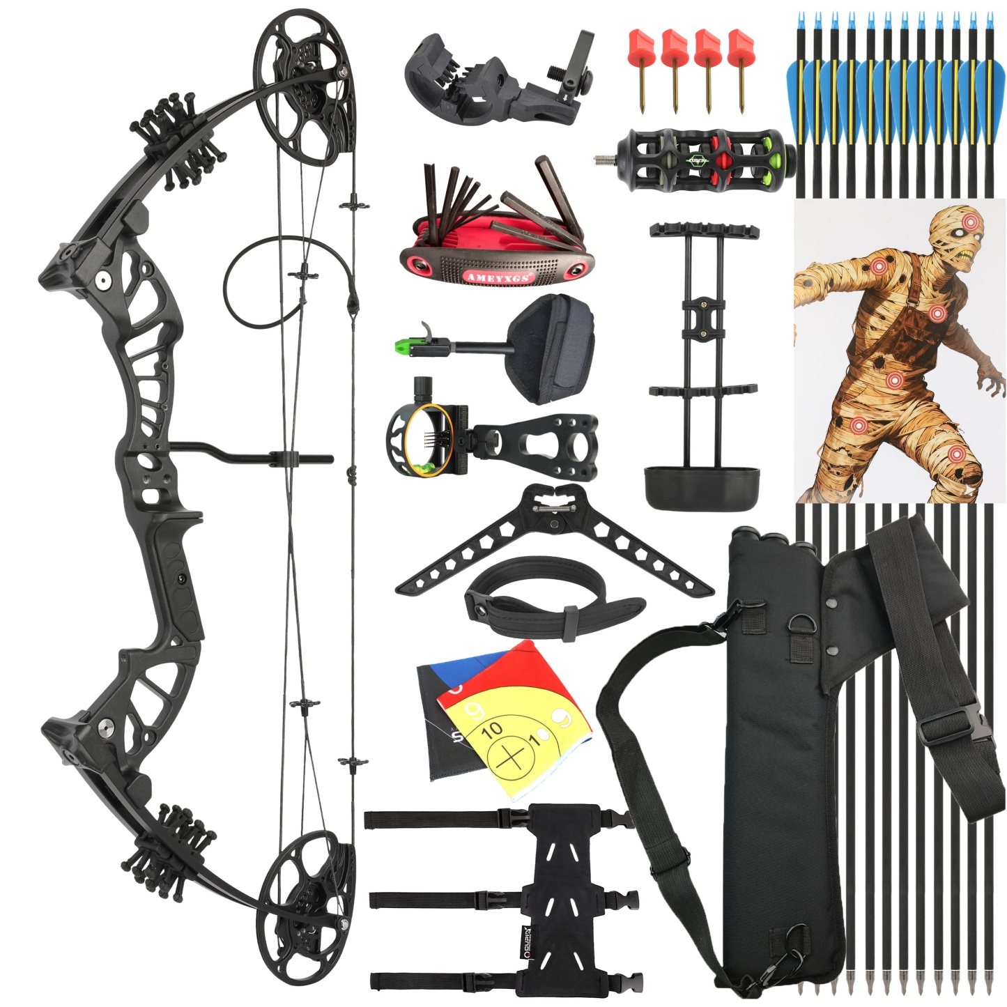 15-45lbs Compound Bow Arrow Set Youth Archery Target