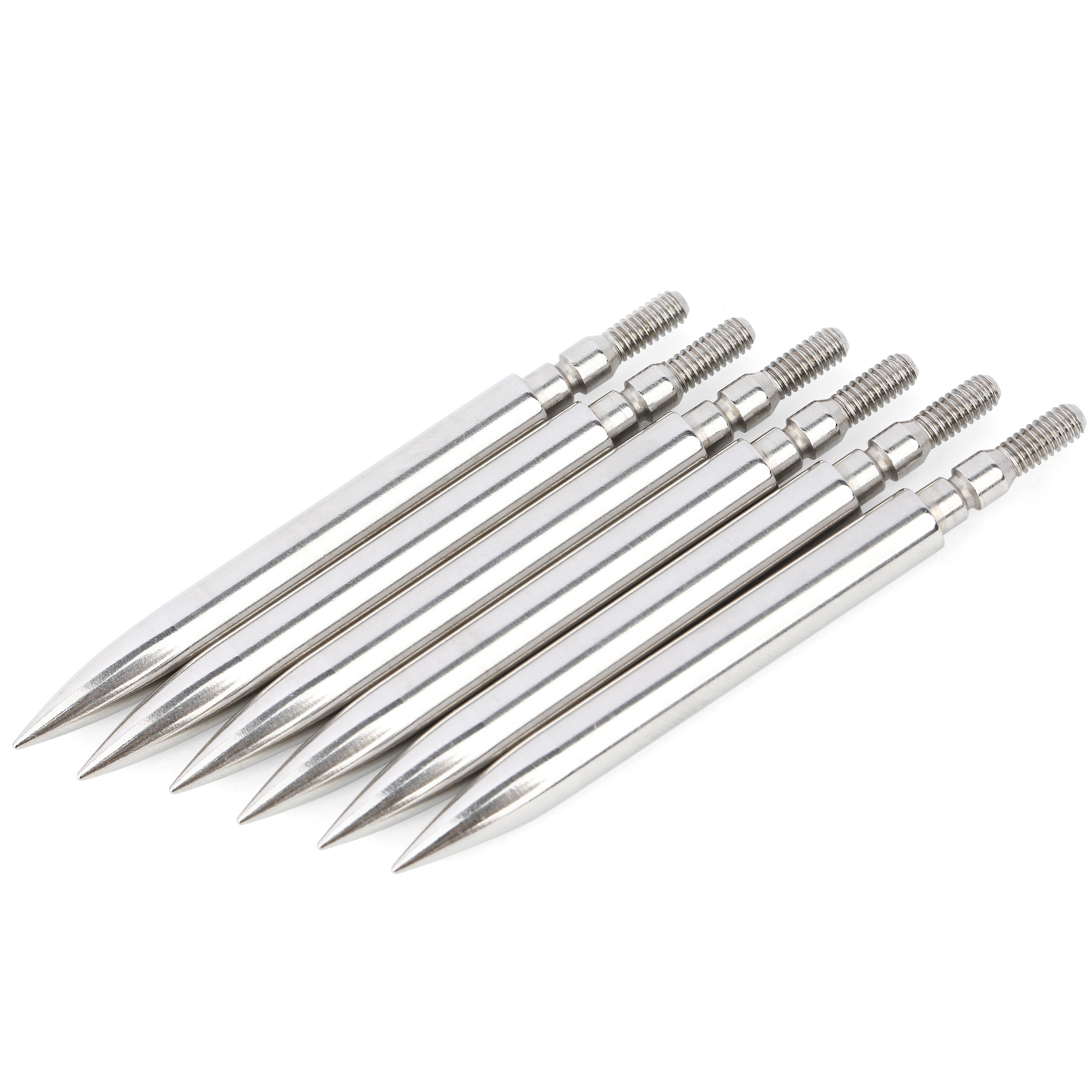 100-200gr Archery Field Points Steel Arrow Tips Target Arrowhead 24X