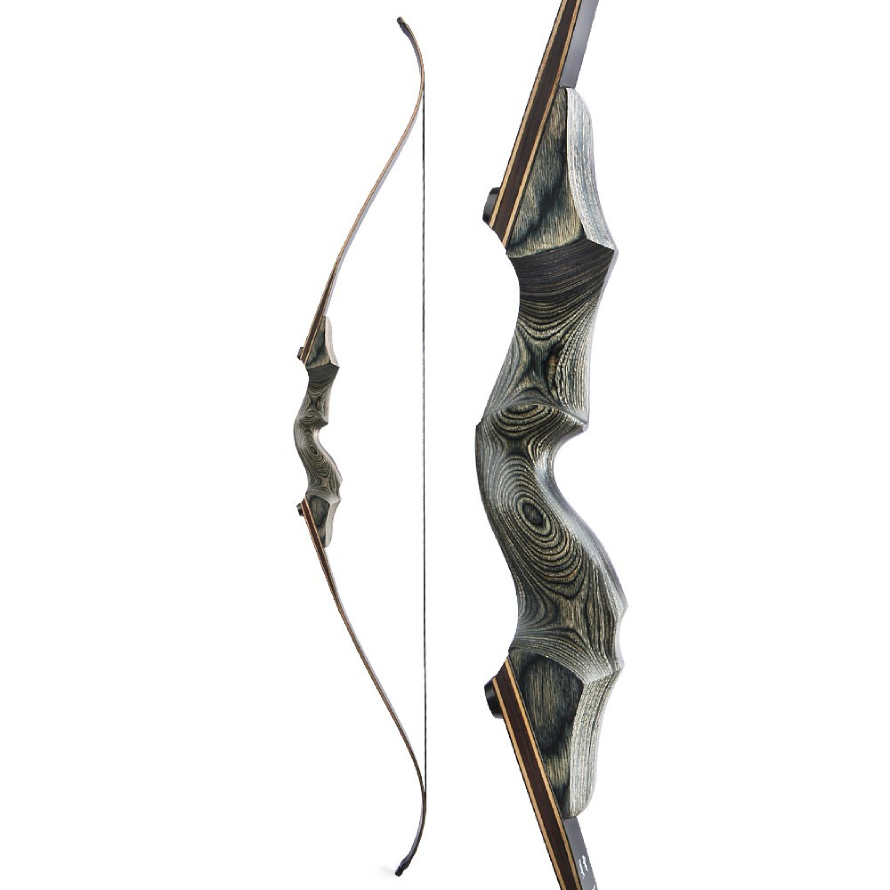 Black Hunter Wooden Recurve Takedown Bow for Adults