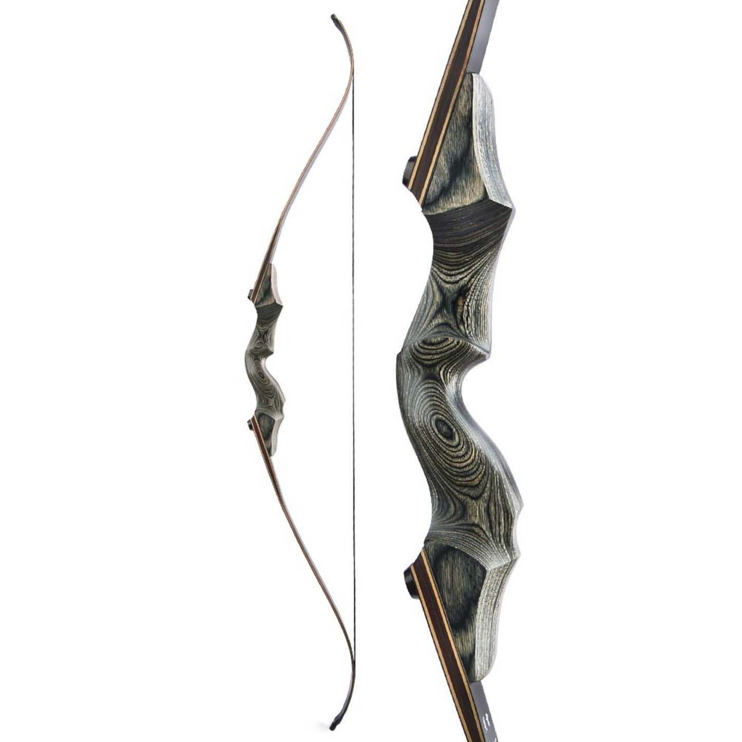 Black Hunter Wooden Recurve Takedown Bow for Adults