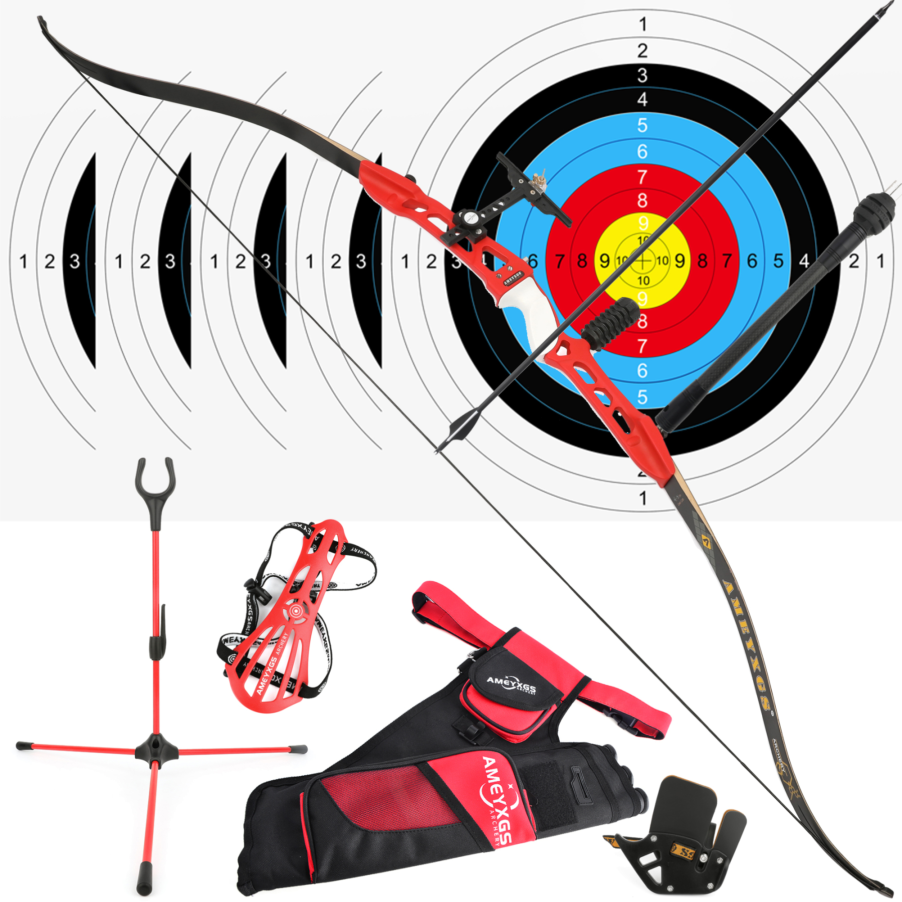 70inch Recurve Bow Archery Takedown Set 20-40lbs