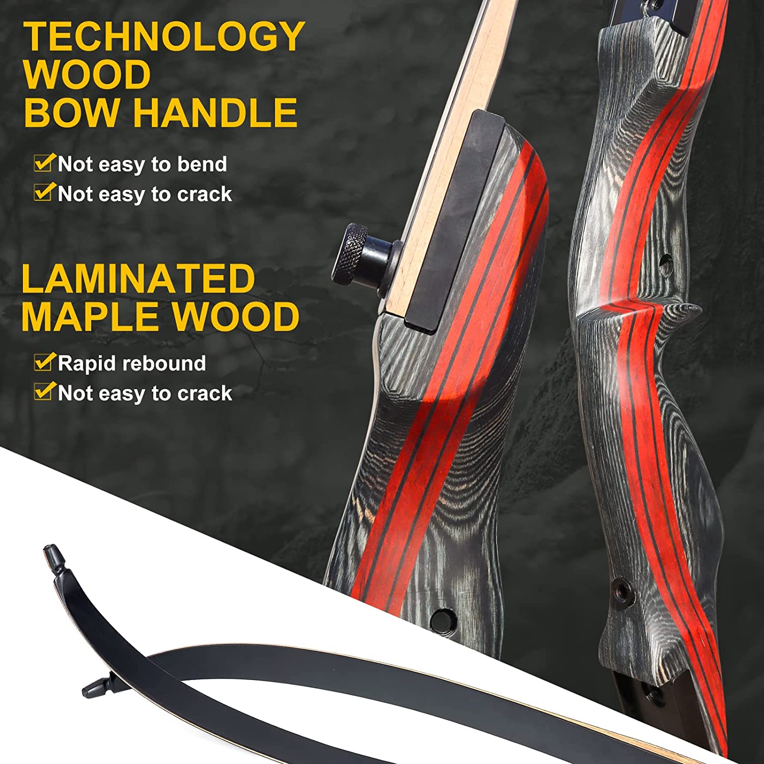 🎯62" Archery Recurve Bow and Arrow for Adults Hunting & Target Shooting-AMEYXGS Archery