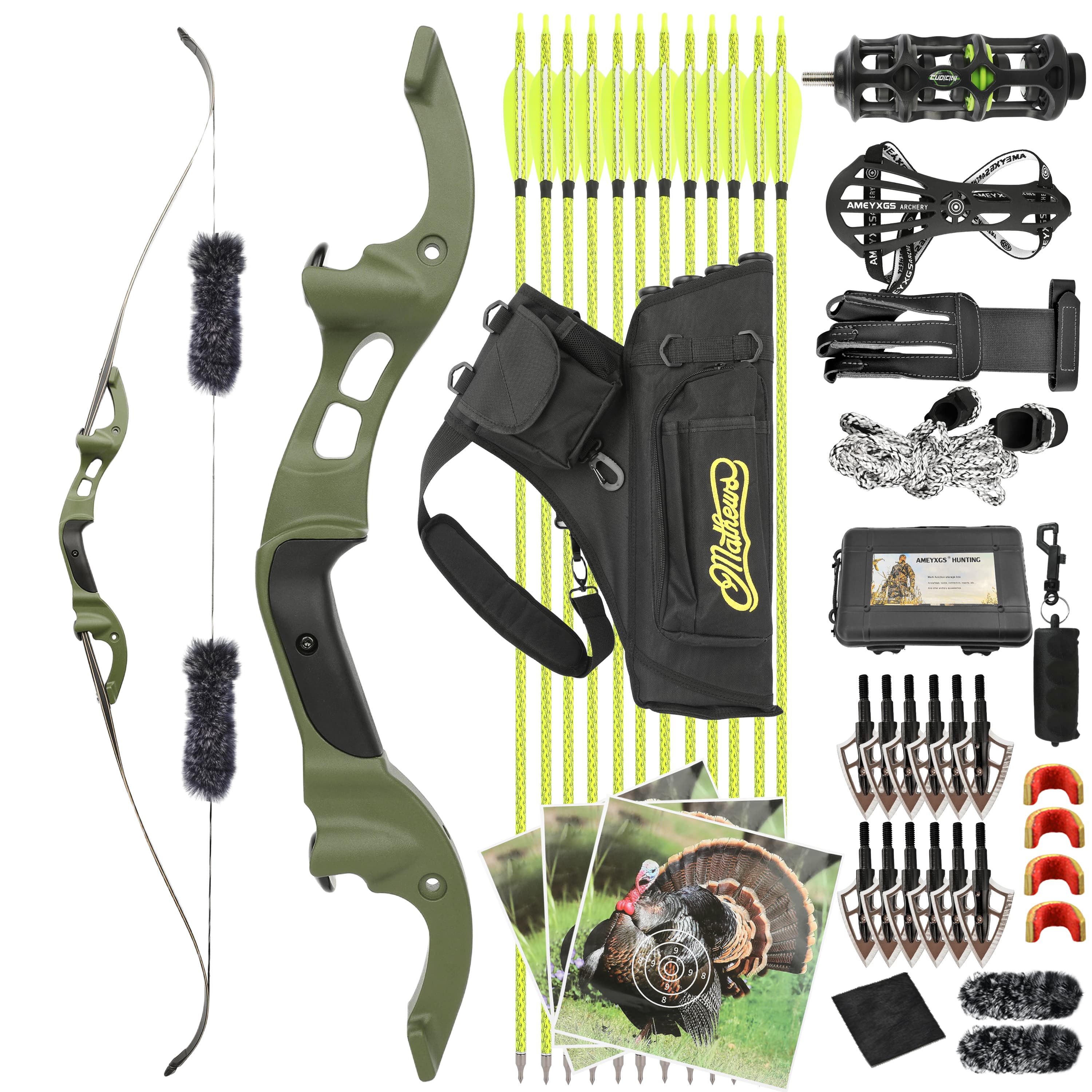 TBOW H3 Traditional Hunting Recurve Bow Formula 62" 25-60Ibs