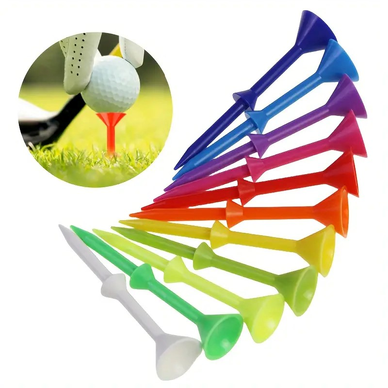 83mm Mixed Rubber Golf Tees - 50pcs Multi-Color Durable Set