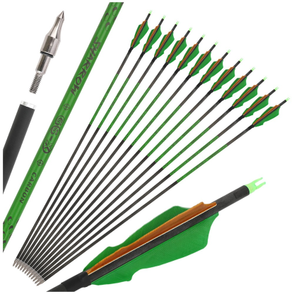 30" Pure Carbon Archery Arrows SP300-800 12pcs