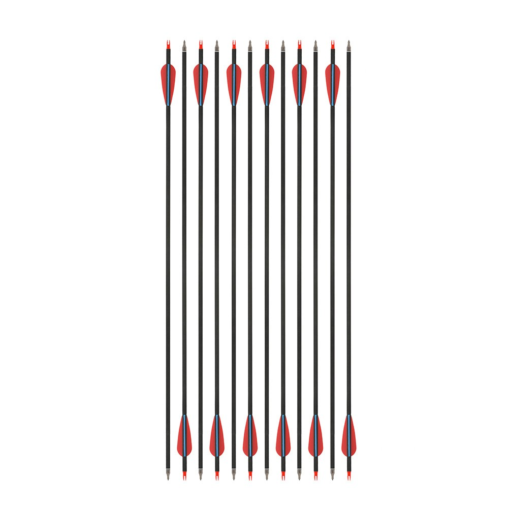 30" Spine 500 Carbon Arrows Adjustable Nock 12pcs