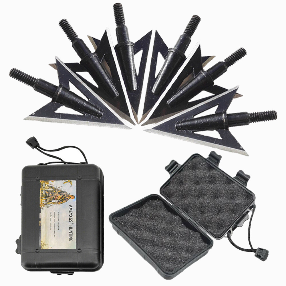 12pcs Arrowheads Broadheads + Box Archery Hunting  Bow