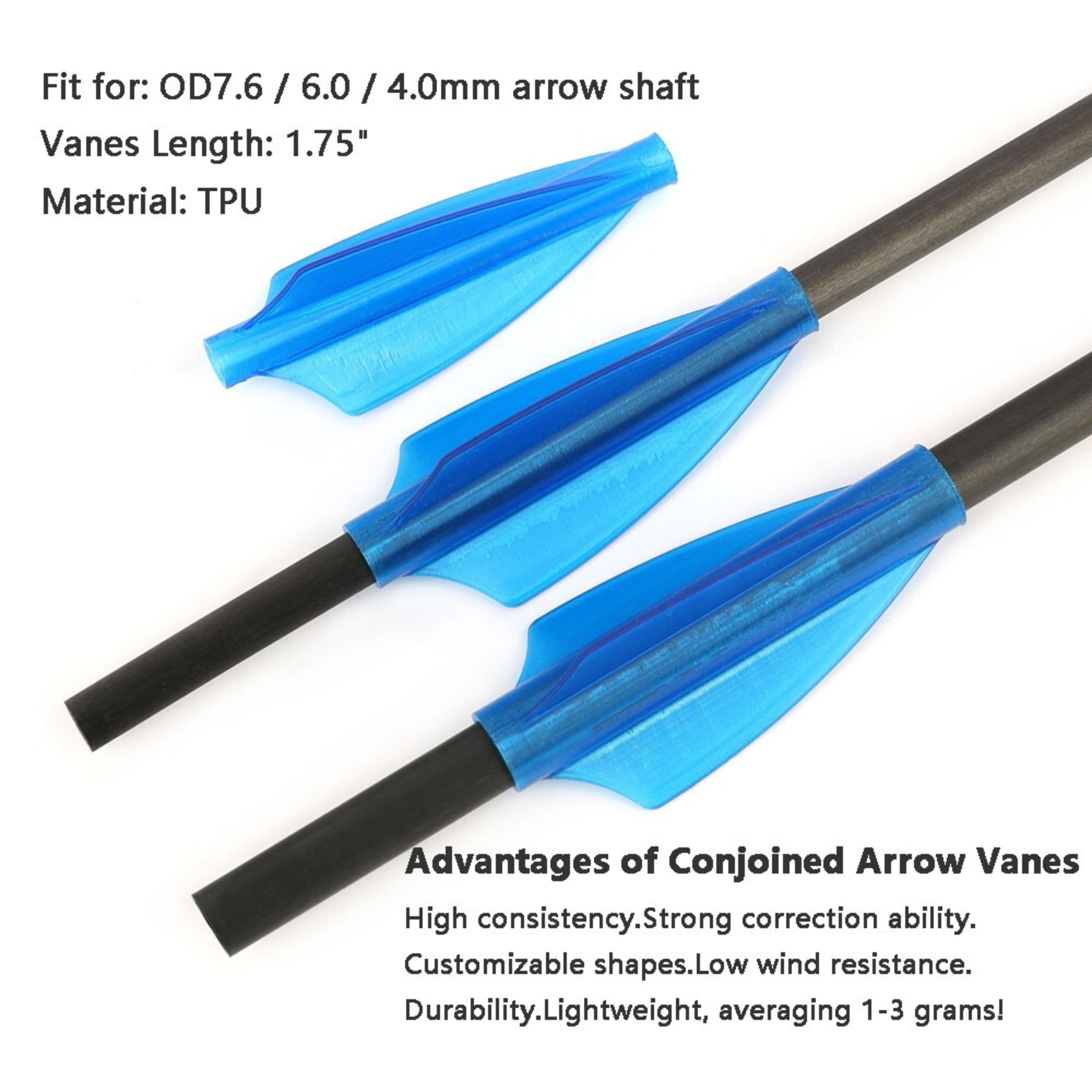 Arrow Vanes One-Piece 1.75 Inch Hunting Archery Feather Fletching