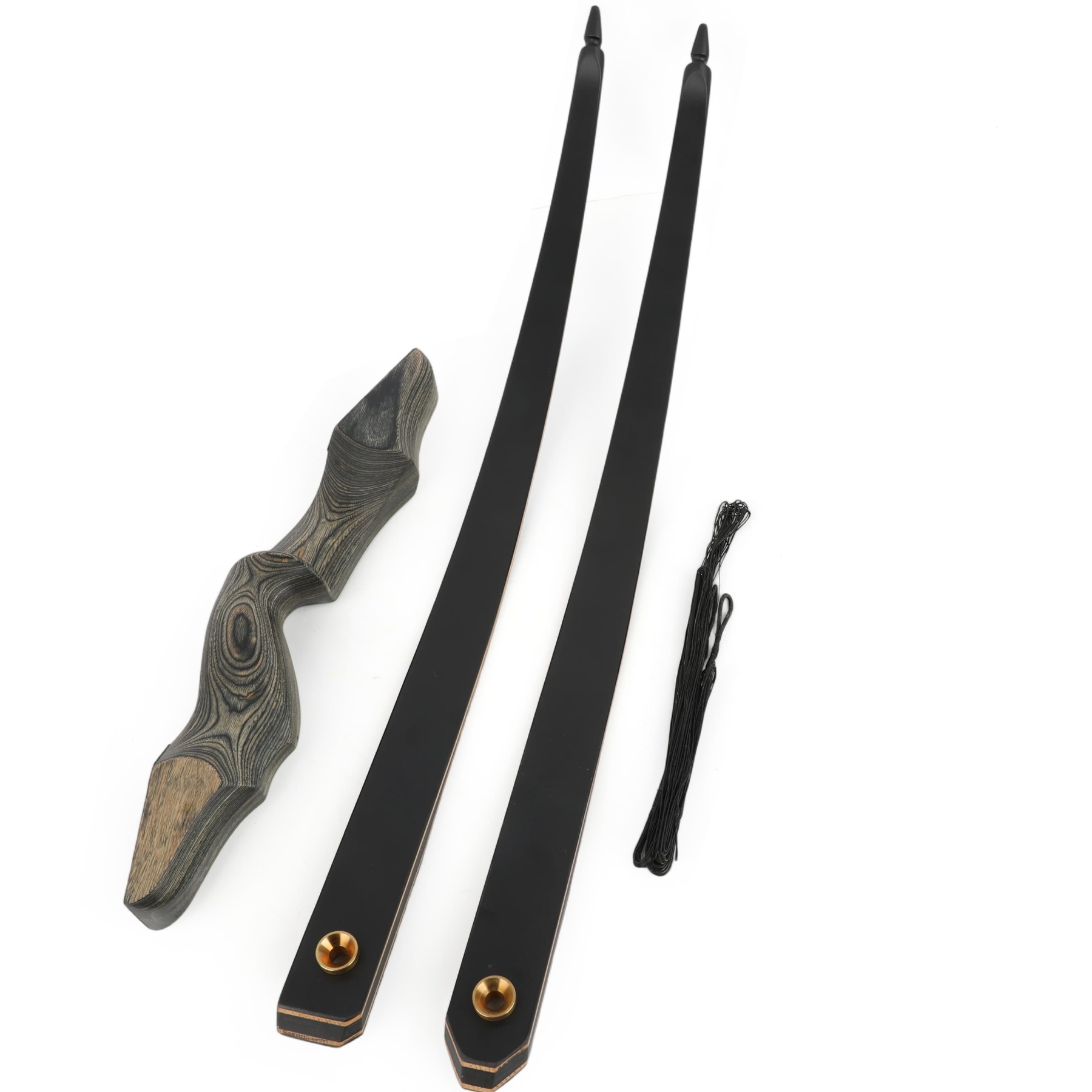 Black Hunter Wooden Recurve Takedown Bow 30-45lbs for Adults