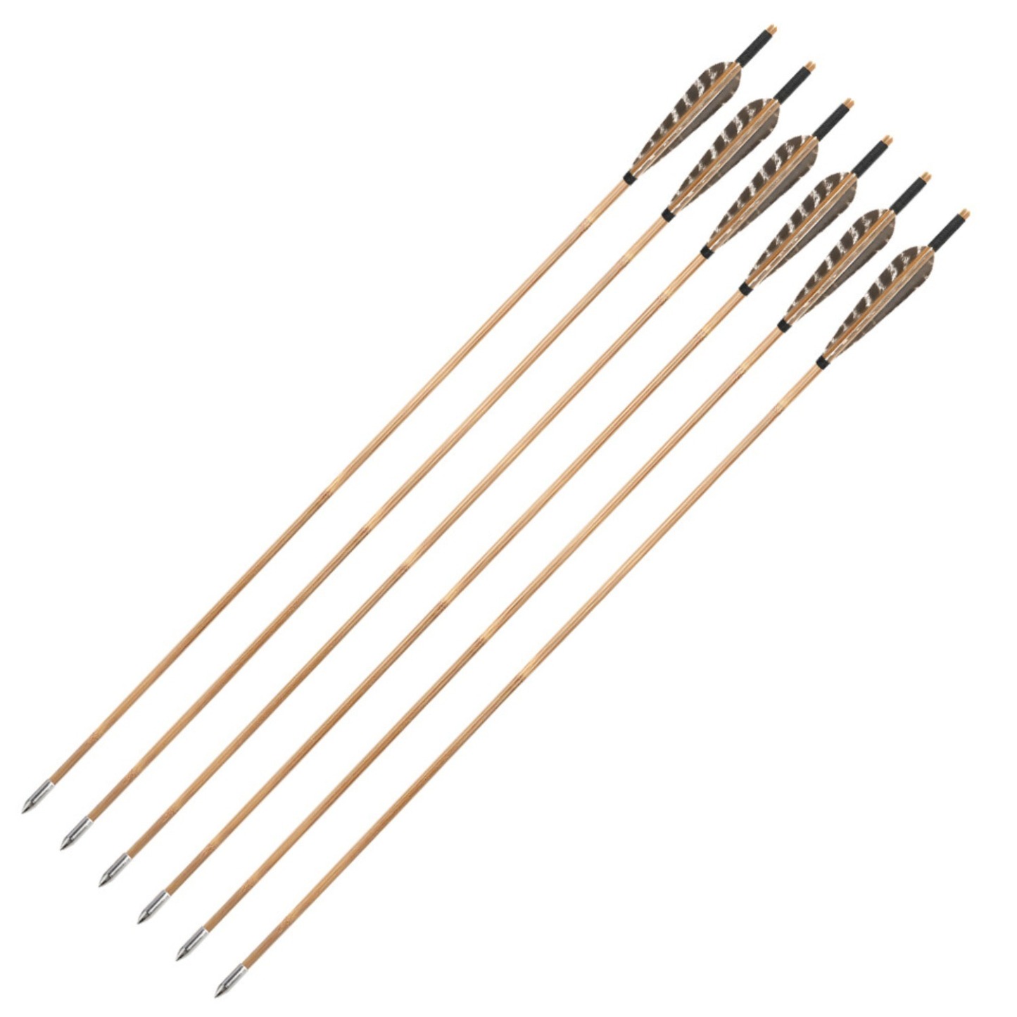  Handcrafted Bamboo Arrows 5" Feather Longbow Recurve Bow