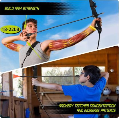 Bow and Arrow for Teens Beginners Adults Recurve Bow Set 9 Arrows