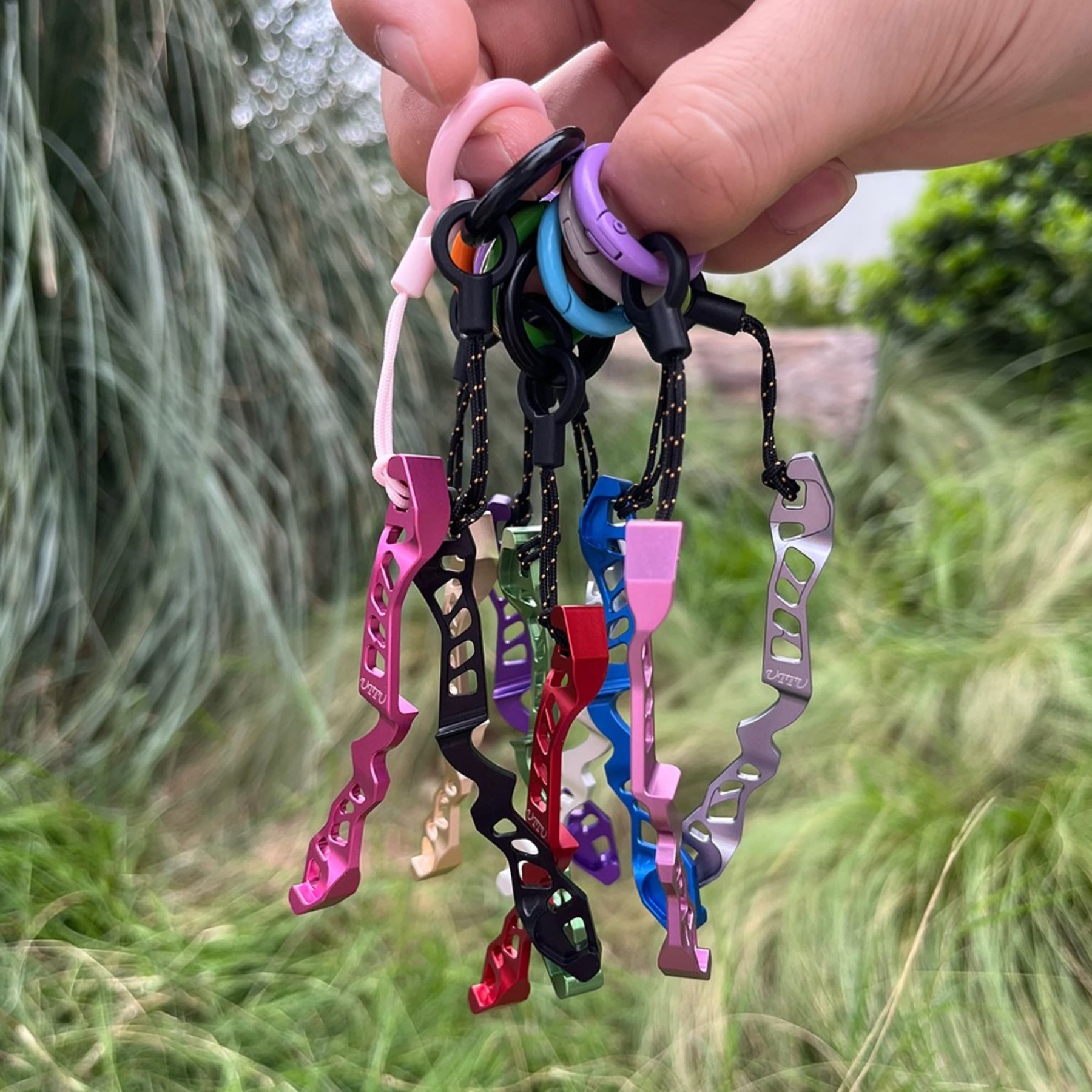 Mini Recurve Bow Riser Keychain Archery Aluminum Keyring