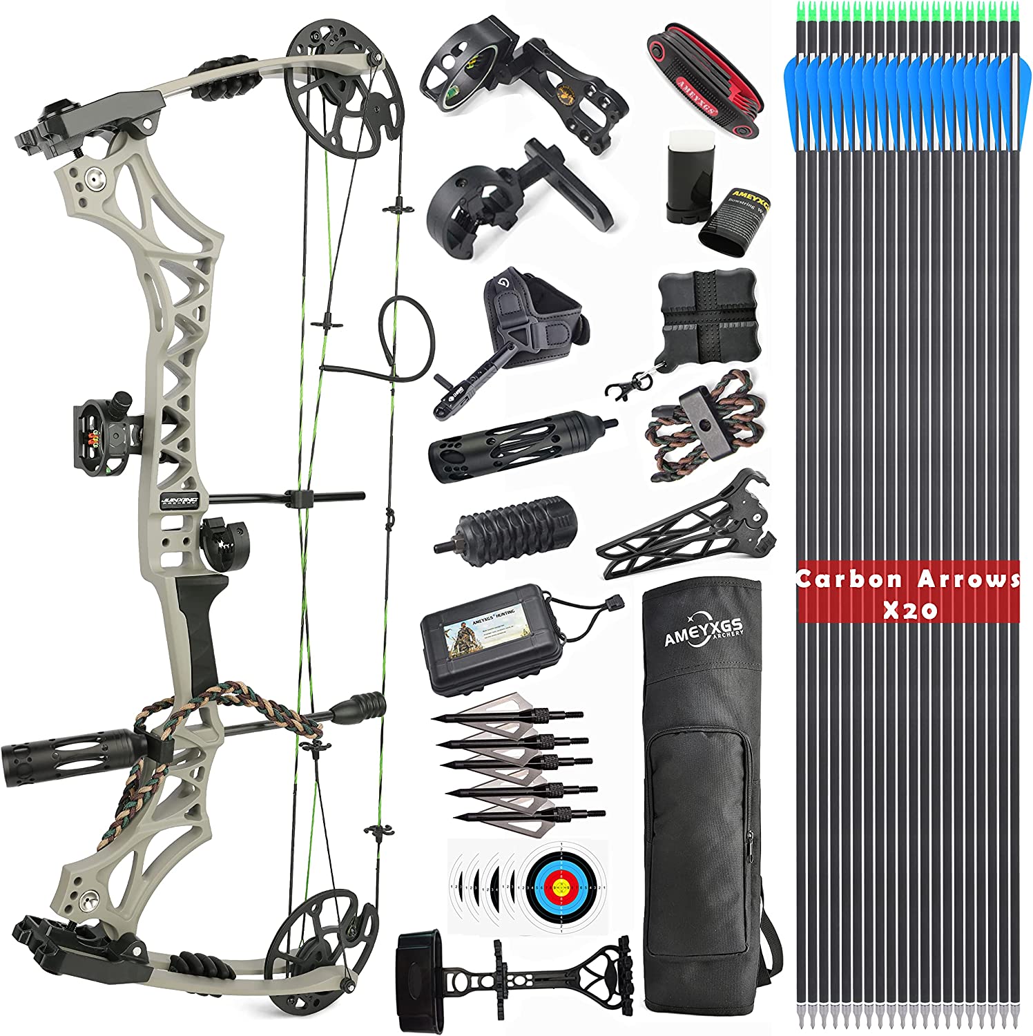 Compound Bow Kit, Hunting and Target with Archery Hunting