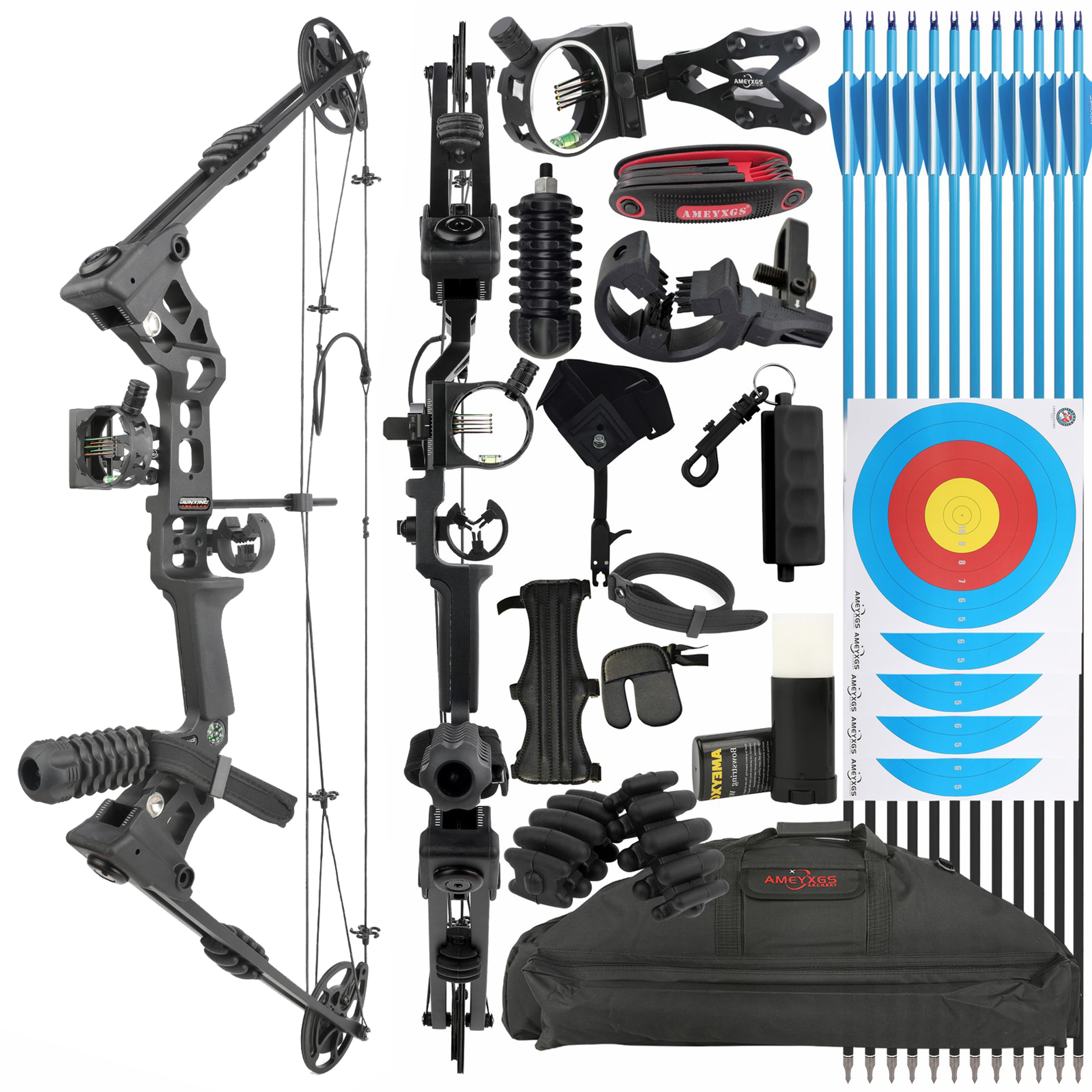 Junxing X8 Compound Bow Kit RH&LH fo Hunting & Target Practice 20-70 lbs
