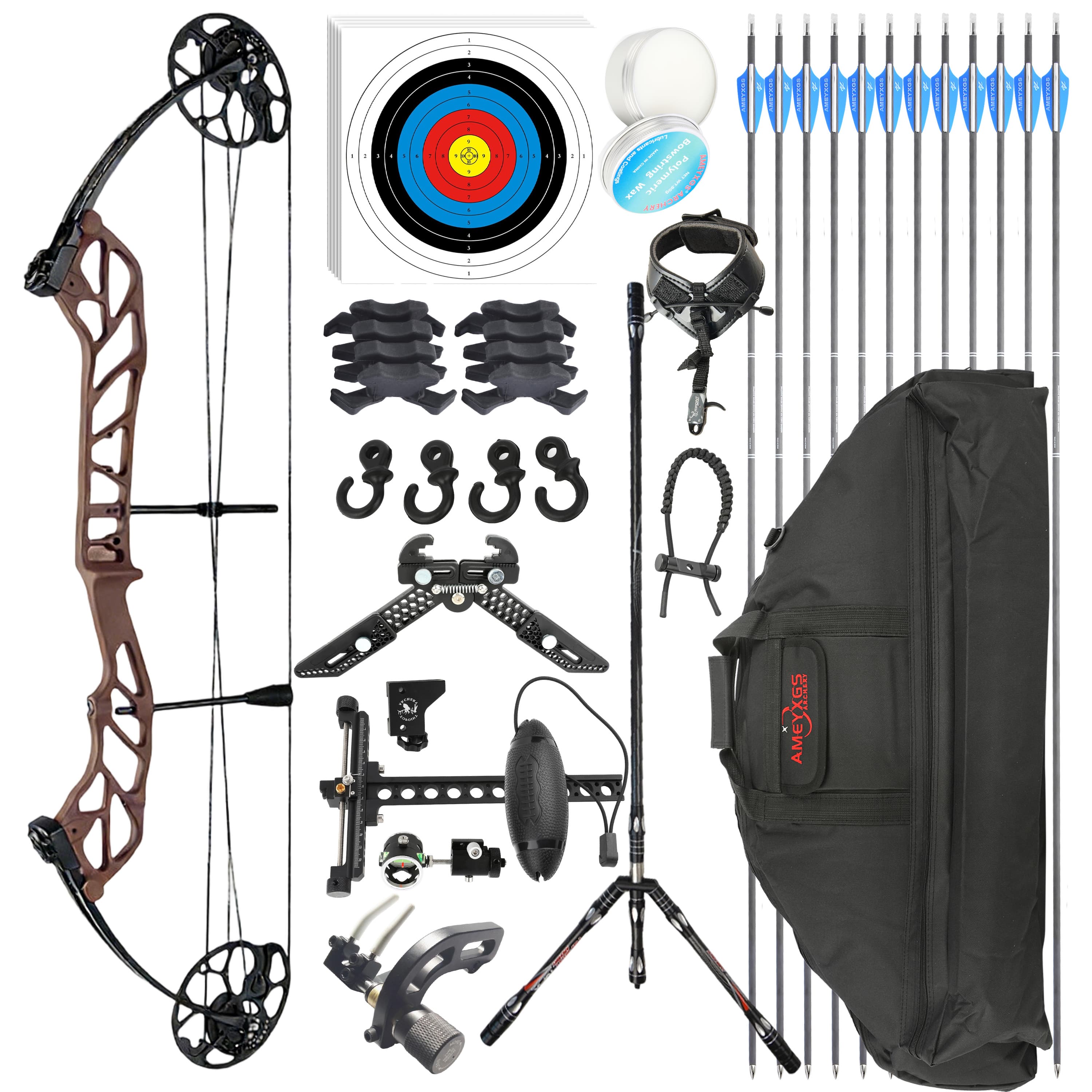 TOPOINT 19-60lbs Target Compound Bow Kit Shooting Archery