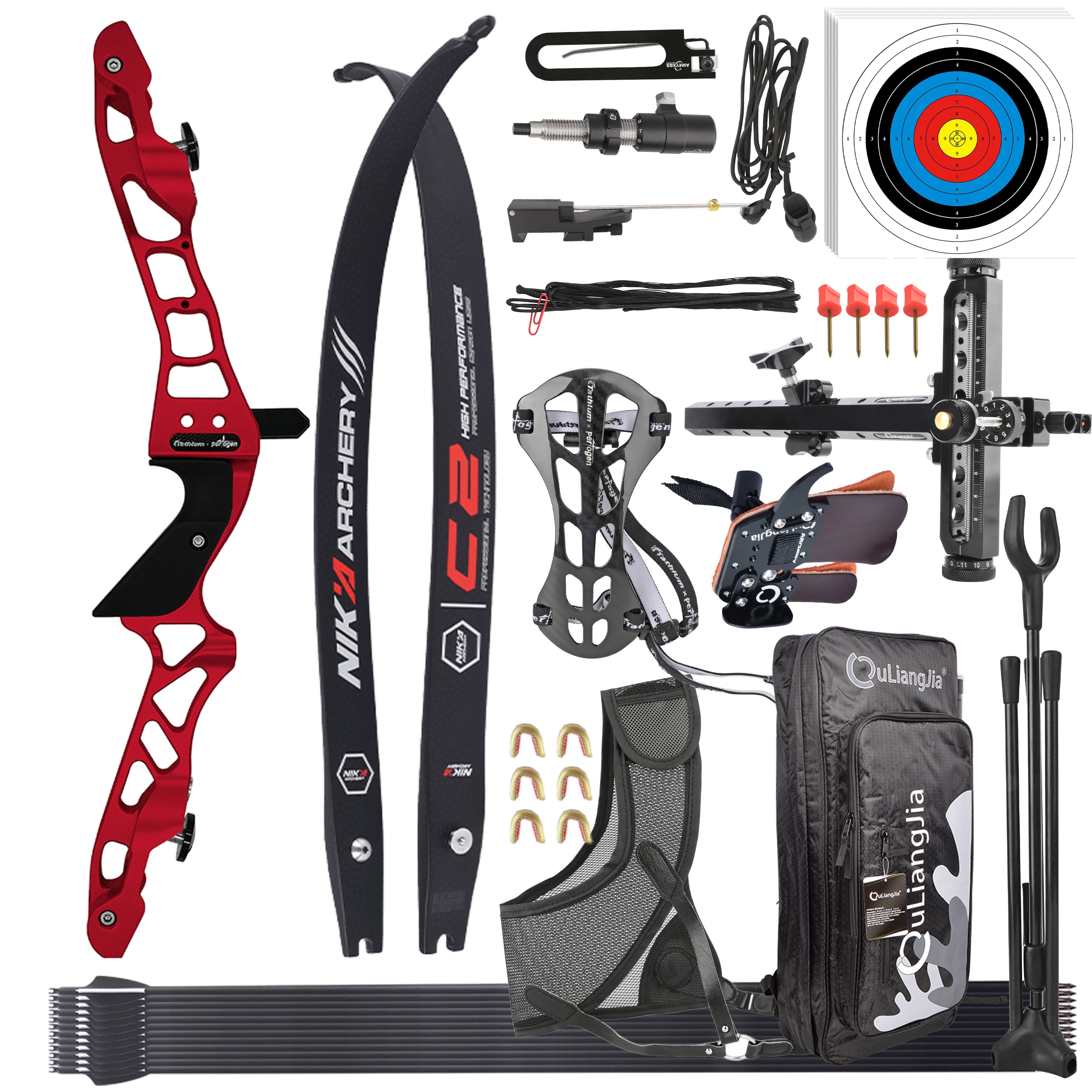 Archery 30/40/50bs Recurve Bow Kit Takedown Hunting Bow