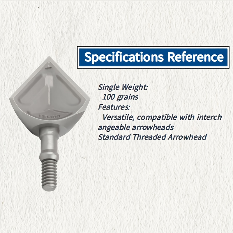 6PCS Archery Broadheads 100 Grain – Stainless Steel Arrowheads for Hunting Bows