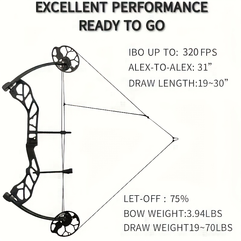 1 Set Composite Bow Equipment -19-70LBS Adjustable