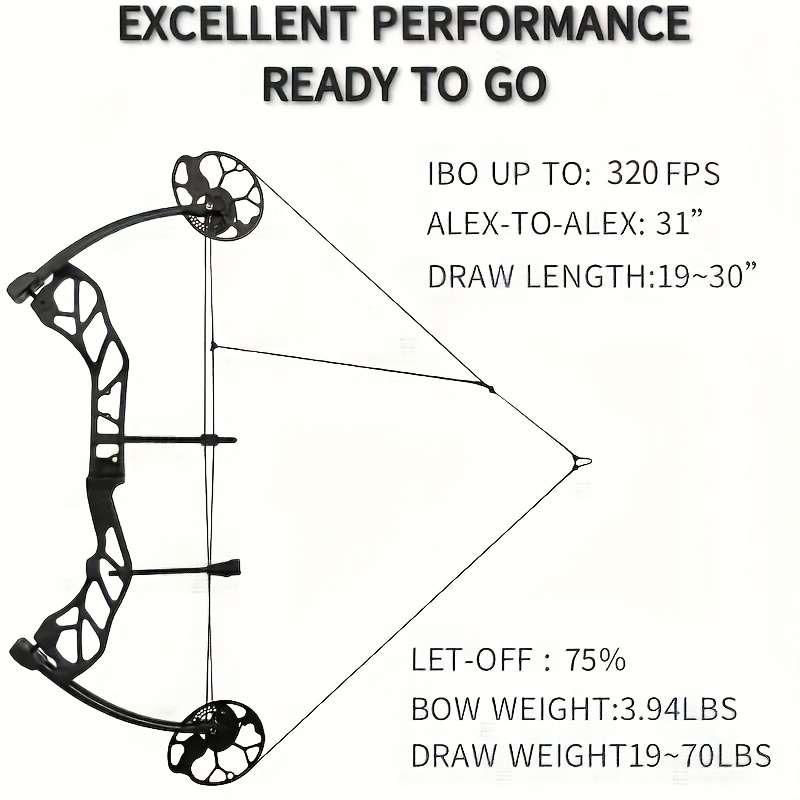 1 Set Composite Bow Equipment -19-70LBS Adjustable