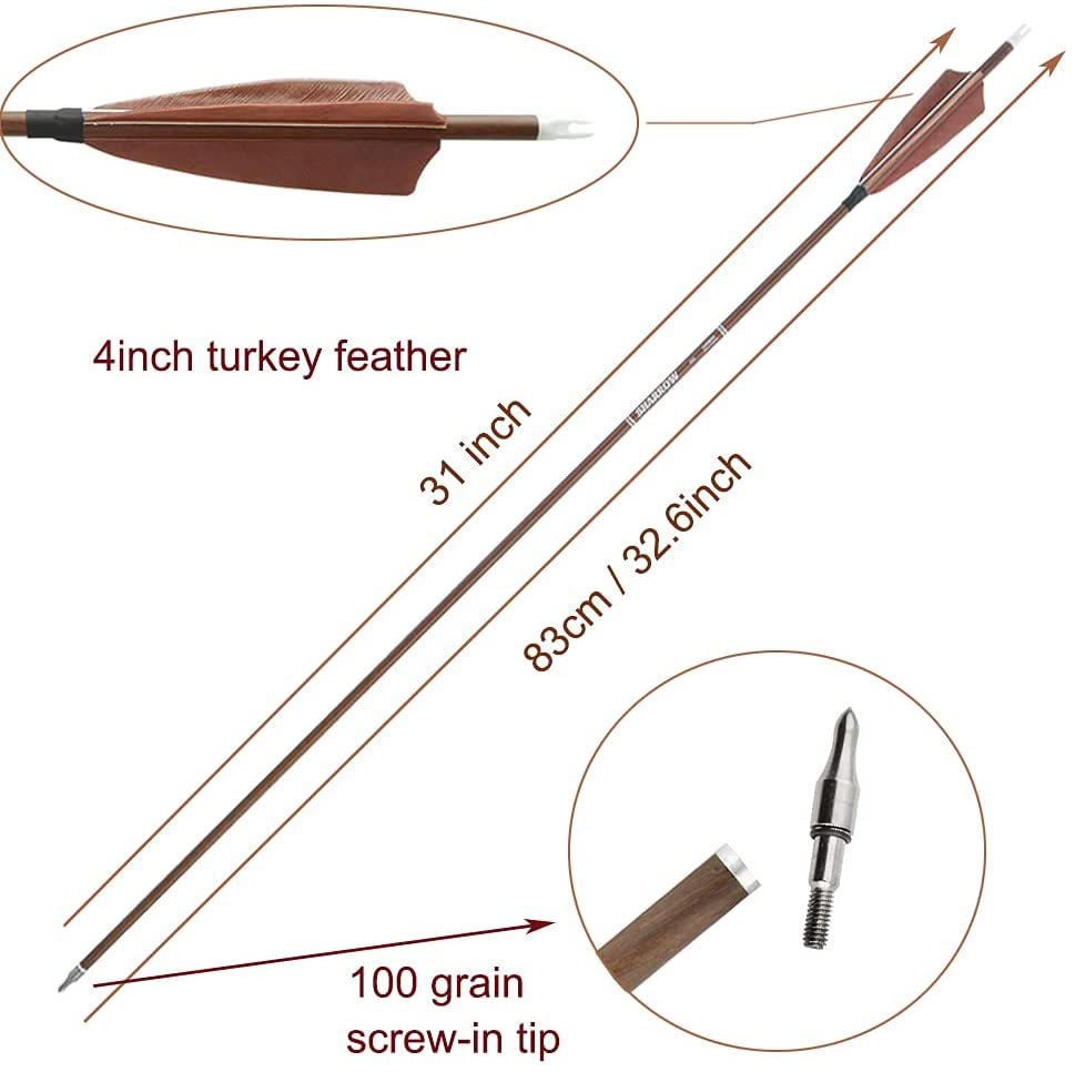 🎯100% Pure Carbon Arrows for Compound & Recurve Bow Hunting-AMEYXGS Archery