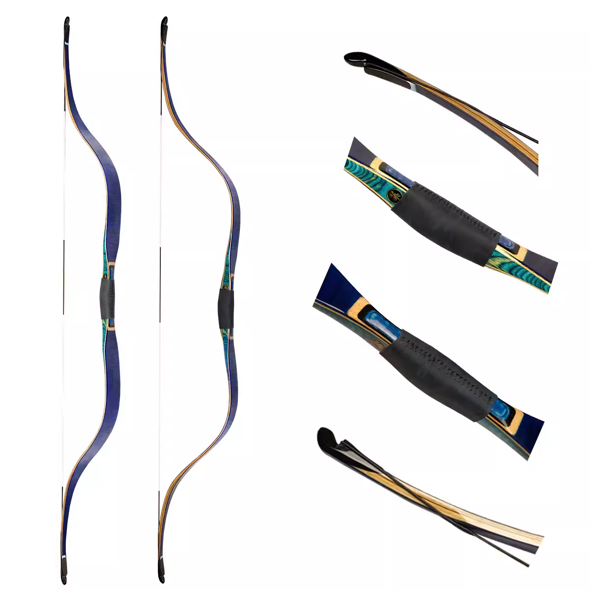 AF-Archery-Blue ZhuRan Traditional Recurve Longbow