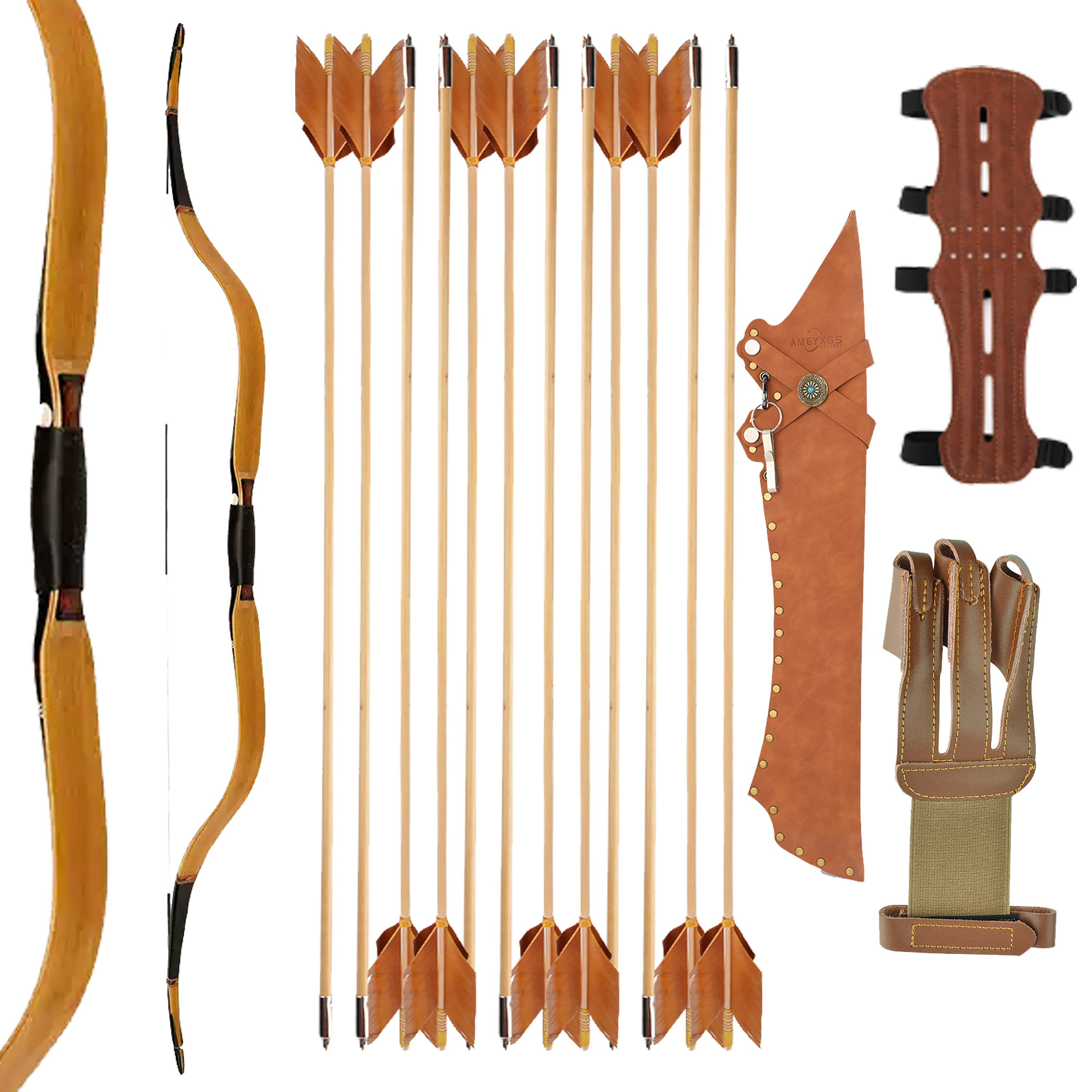 AF Mong Yuan Traditional Laminated Recurve Bow 20-50lbs Archery