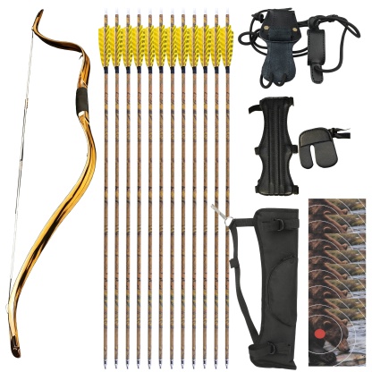 AF Queyue Traditional Bow 46" Laminated 20–50lbs Recurve Bow 
