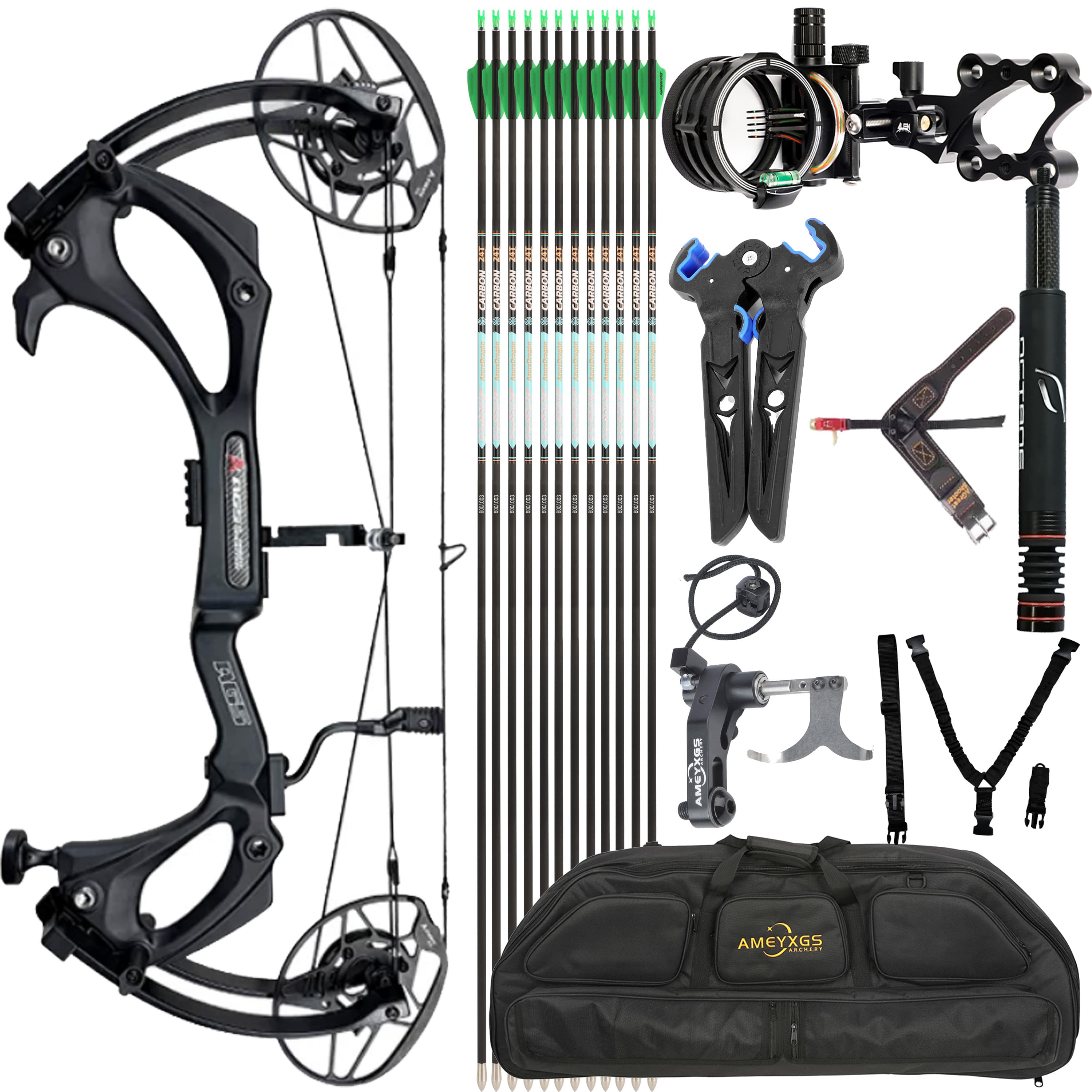 AGS 0-75lbs Target Compound Bow Kit Shooting Archery 