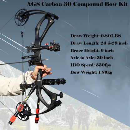 AGS 0-80# Rh Hunting Carbon Bow 30