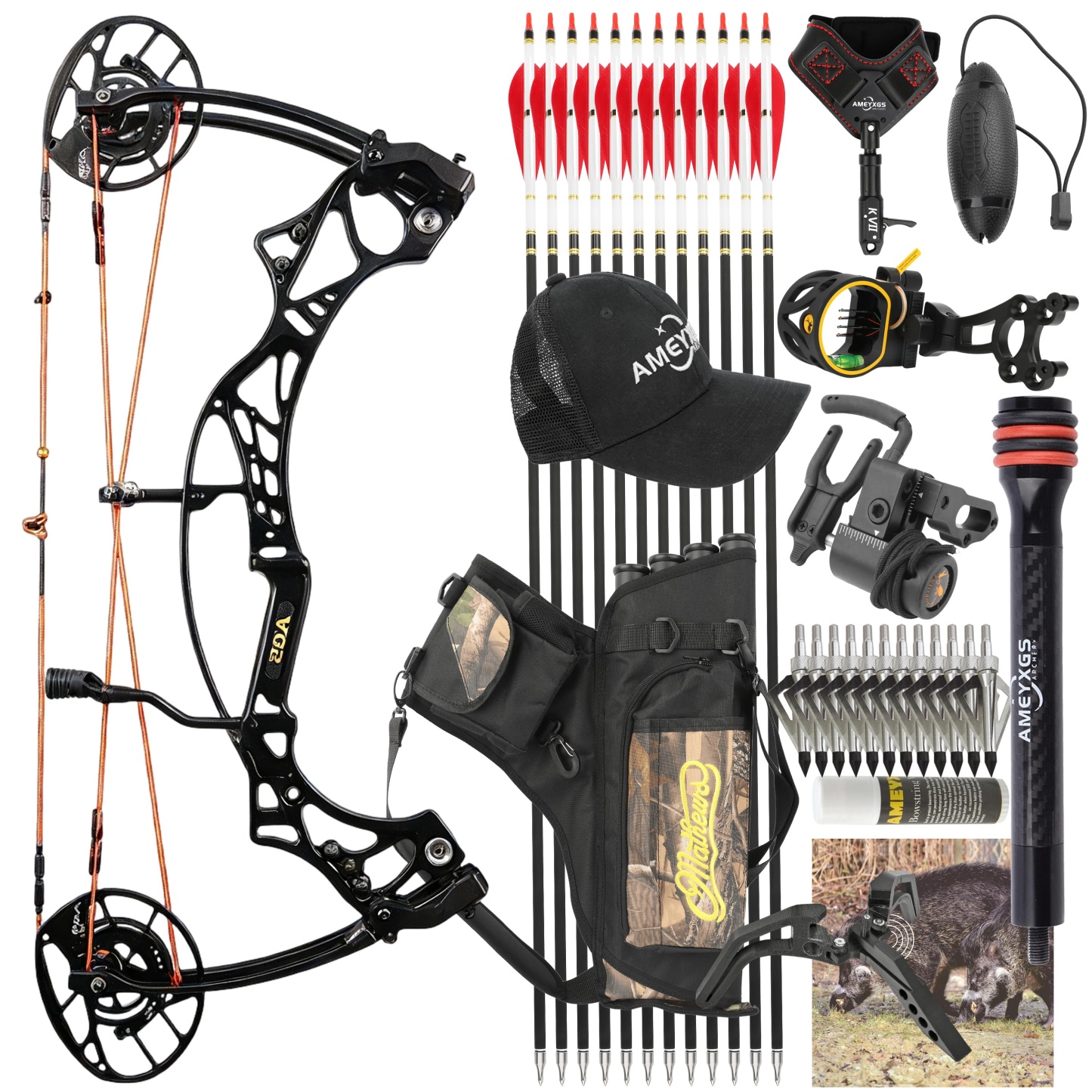 AGS 40-70lbs Target Compound Bow Kit Shooting Archery