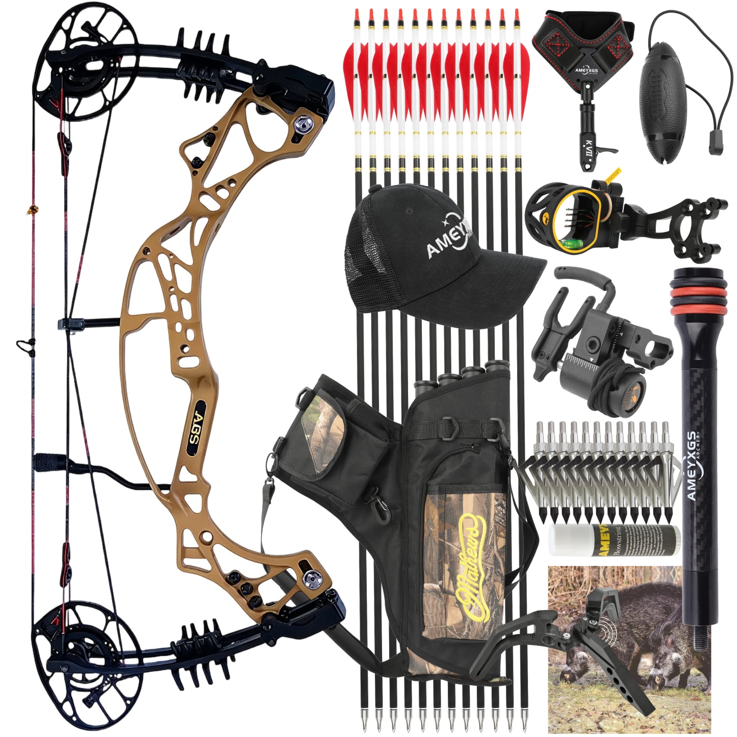 AGS 40-70lbs Target Compound Bow Kit Shooting Archery