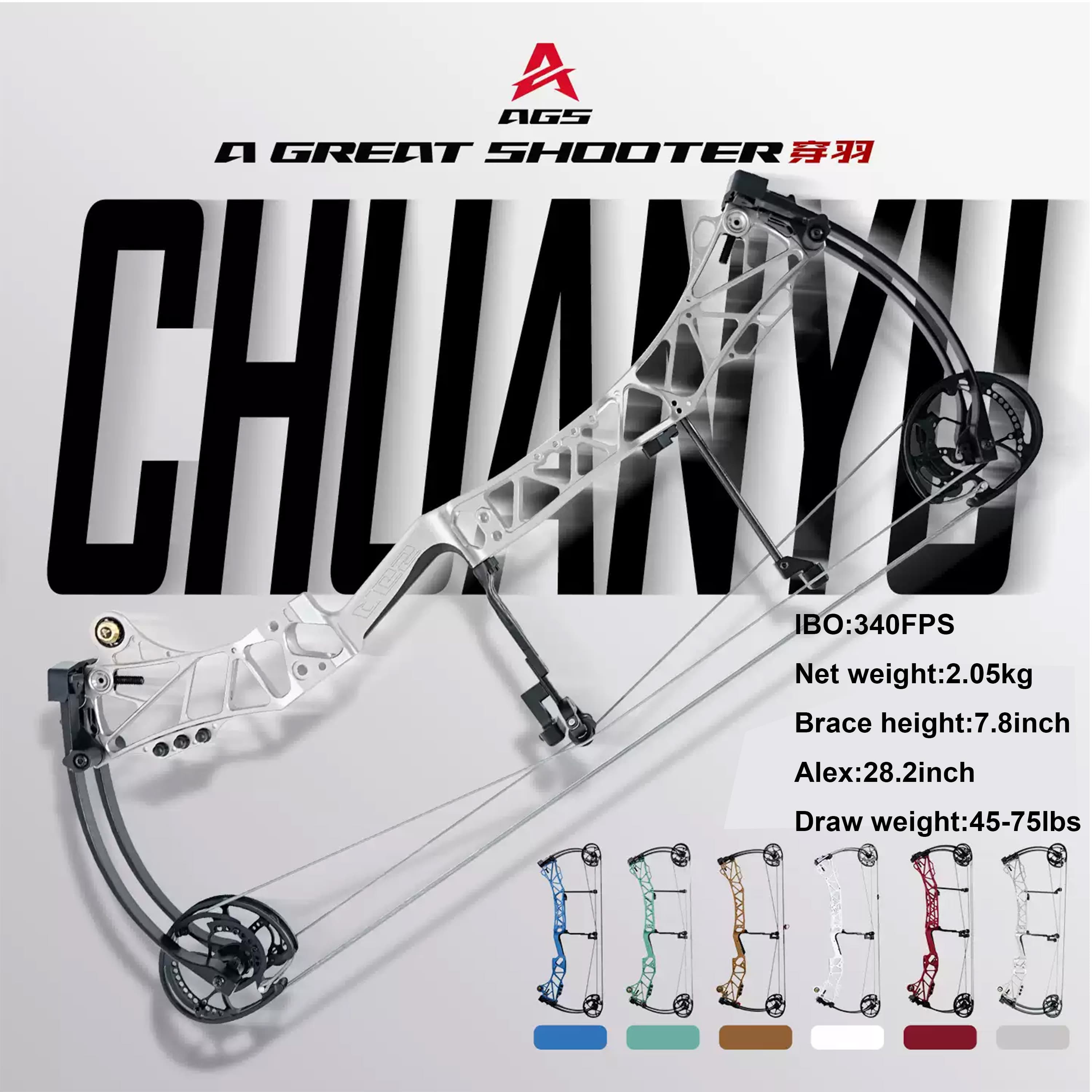 AGS 45-75lbs Target Compound Bow Kit Shooting Archery 
